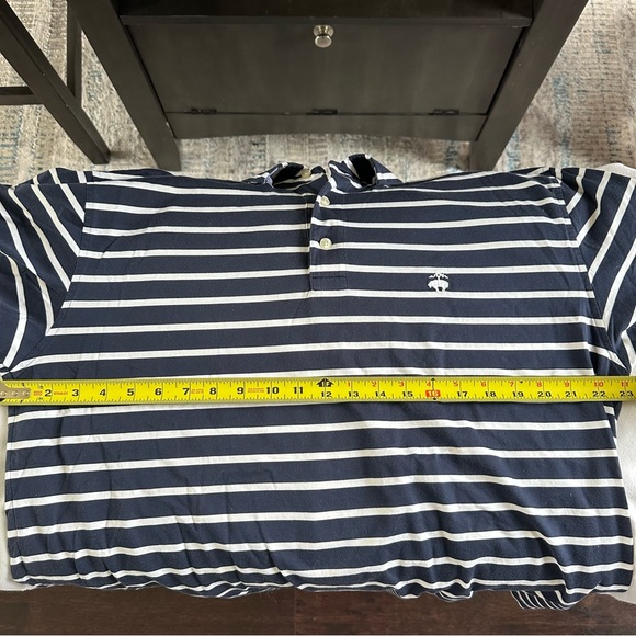 Brooks Brothers Original Fit Polo Shirt Large Navy White Striped - Picture 8 of 9